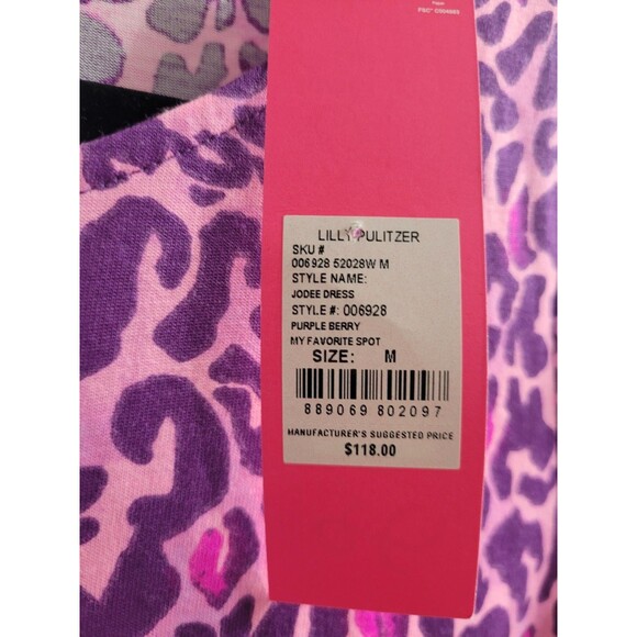 Lilly Pulitzer Jodee Swing Flounce Dress Purple Berry My Favorite Spot Sz M NWT - Picture 4 of 8